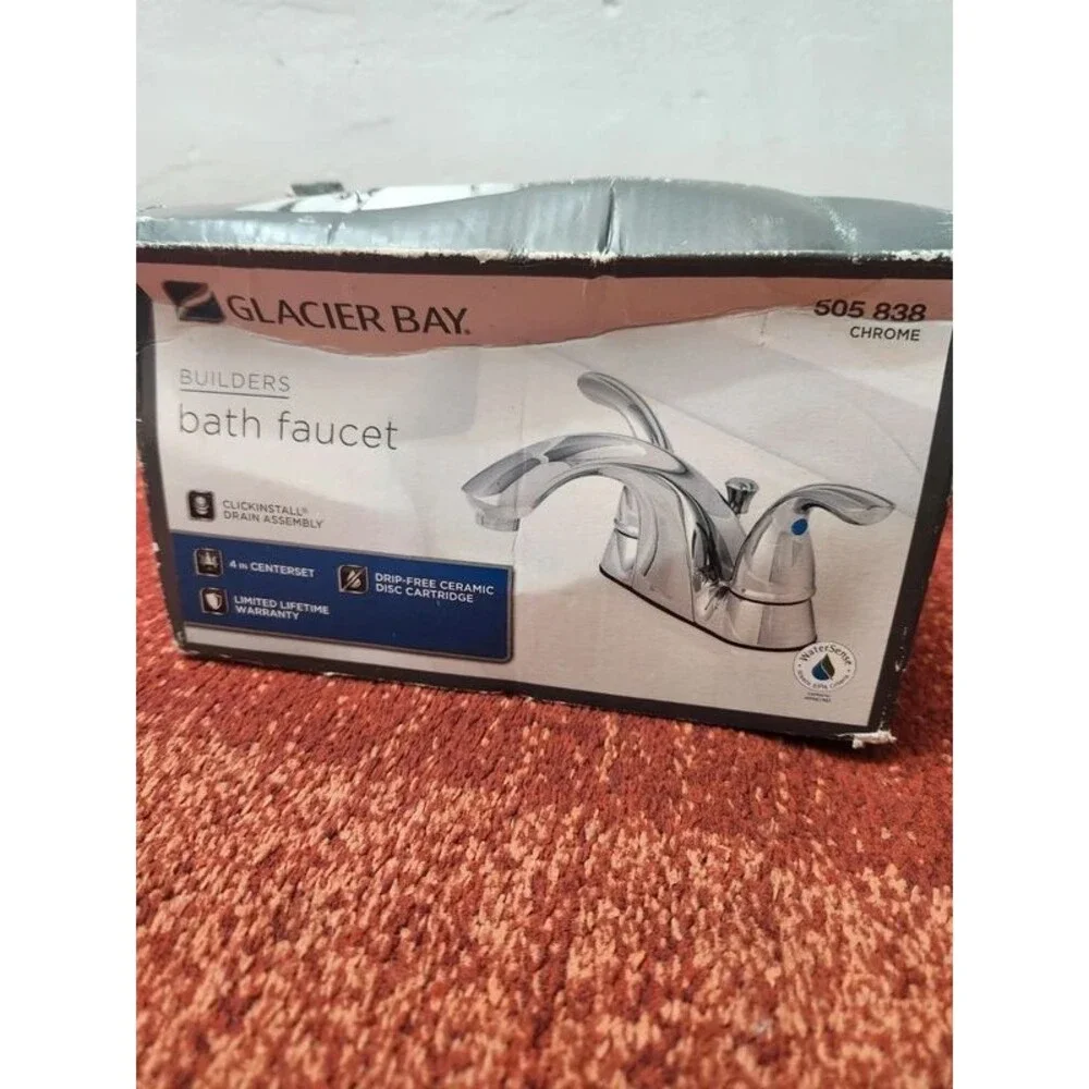 Glacier Bay Builders 4 In Centerset 2 Handle Bath Faucet Chrome HD67091W 6B01